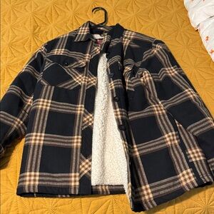 Men's Plaid Jacket with Sherpa Lining